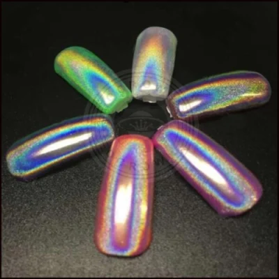 Sugar Holographic Laser Mirror Rainbow Holo Chrome Pigment for Nail