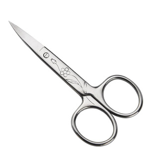 WB200-203 Stainless Steel Silvery Decorative Pattern Makeup Nostril Eyebrow Trimmer Scissors