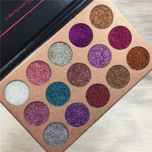 Wholesale 15Color Diamond Rainbow Eye Shadow Makeup Pressed Glitter Eyeshadow Palette