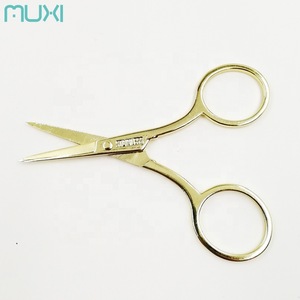 Wholesale Beauty Personal Makeup Scissors Small Gold Stainless Steel Trimming Scissors