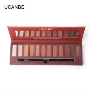 Wholesale UCANBE Brand Makeup 12 Colors Matte Molten Rock Heat Eyeshadow Palette Shimmer Smoky Eyes Shadow with Brush Set Smooth