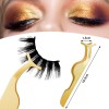 24 PCS False Eyelashes Applicator Tool Stainless Steel Eyelash Extension Tweezers Remover Clip Eyelash Tweezers ( Gold )