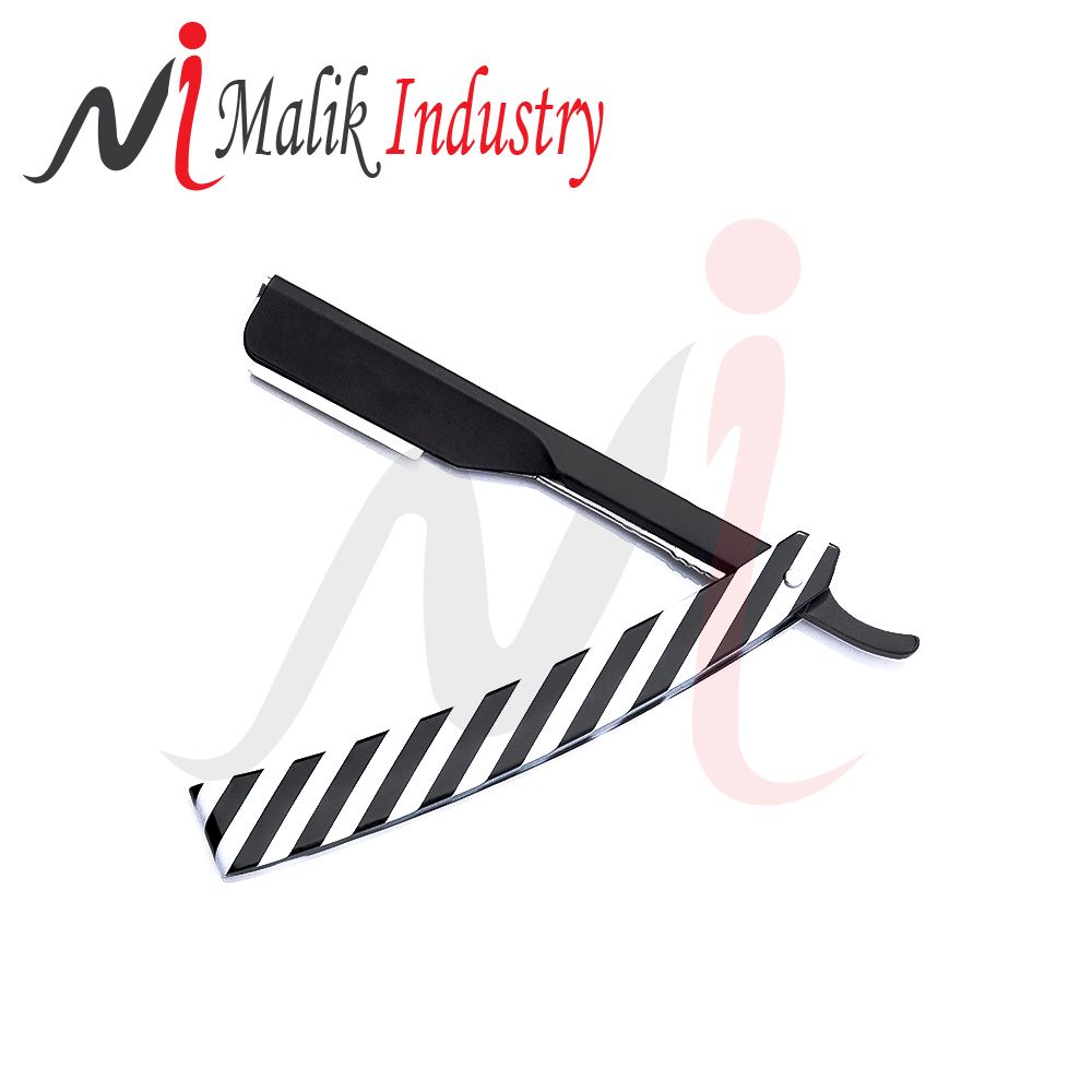 Custom Made High Quality Barber Straight Shaving Razor Cut Throat Folding Knife Plastic Handle