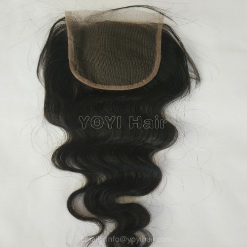 4x4 5x5 6x6 2x6 inch transparent/brown lace No tangle Remy brazilian virgin hair body wave lace closure