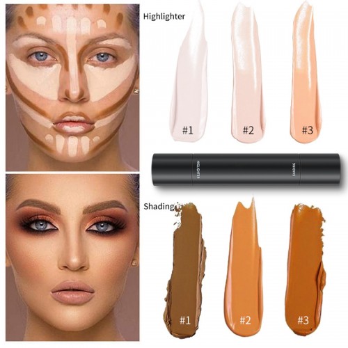 Cross-border Makeup Double Head concealer Three-dimensional Repair and Brighten the Face Highlight concealer Pen Color Repair Stick customized by ODM processing manufacturers