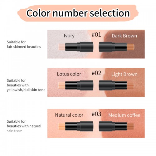 Cross-border Makeup Double Head concealer Three-dimensional Repair and Brighten the Face Highlight concealer Pen Color Repair Stick customized by ODM processing manufacturers