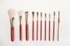 Meiyuan Custom Shiny Red 10pcs Makeup Brush Set