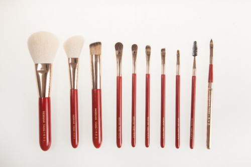 Meiyuan Custom Shiny Red 10pcs Makeup Brush Set