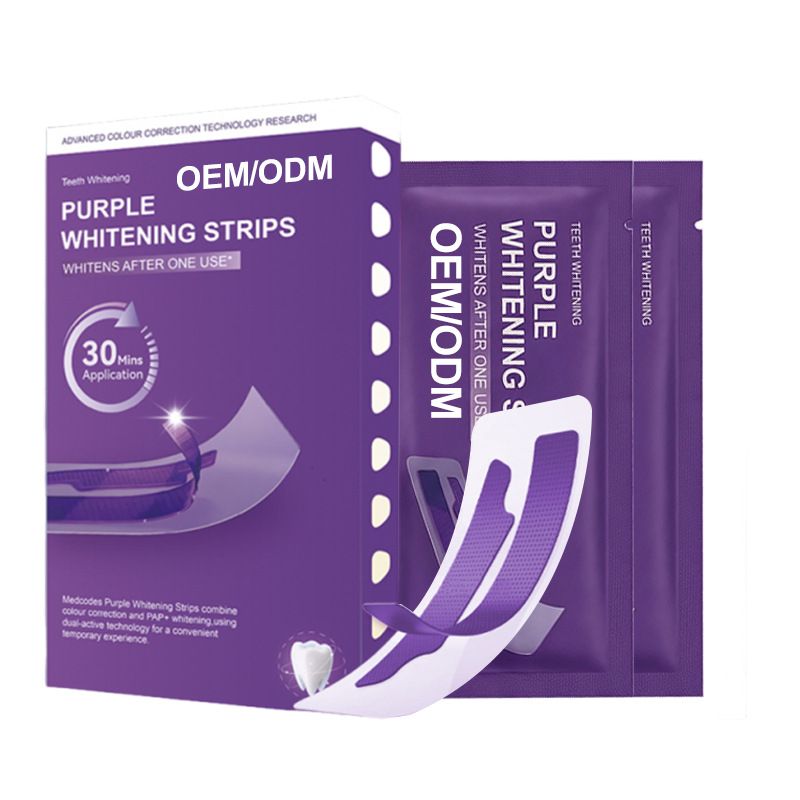 OEM/ODM Purple Whitening Strips Manufacturer | Private Label V34 Teeth Whitening Strips