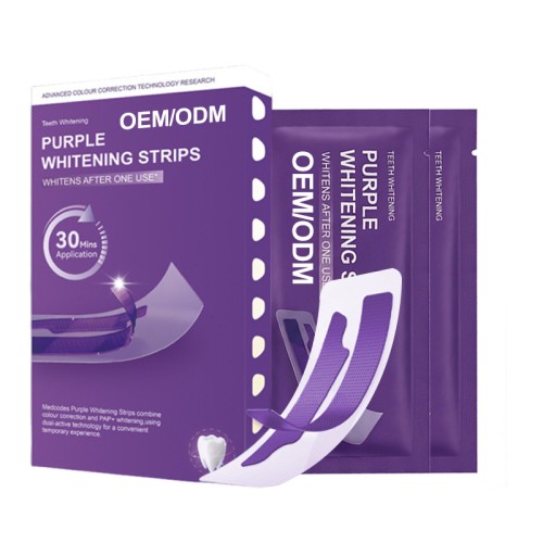 OEM/ODM Purple Whitening Strips Manufacturer | Private Label V34 Teeth Whitening Strips