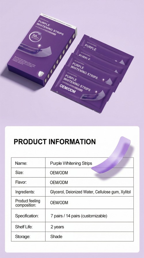 OEM/ODM Purple Whitening Strips Manufacturer | Private Label V34 Teeth Whitening Strips