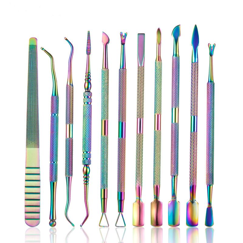 Rainbow Cuticle Pusher Nail Art Files UV Gel Polish Remover