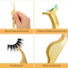 24 PCS False Eyelashes Applicator Tool Stainless Steel Eyelash Extension Tweezers Remover Clip Eyelash Tweezers ( Gold )