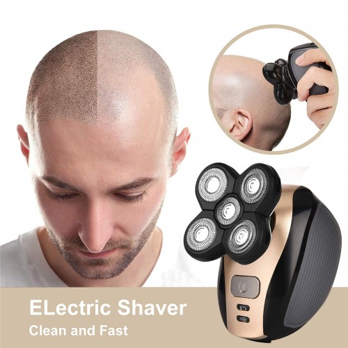 5 in 1 Men Electric Shaver USB 5 Floating Heads Beard Razors Hair Clipper Hair Trimmer for Razor Nose Ear Facial Cleaning Brush