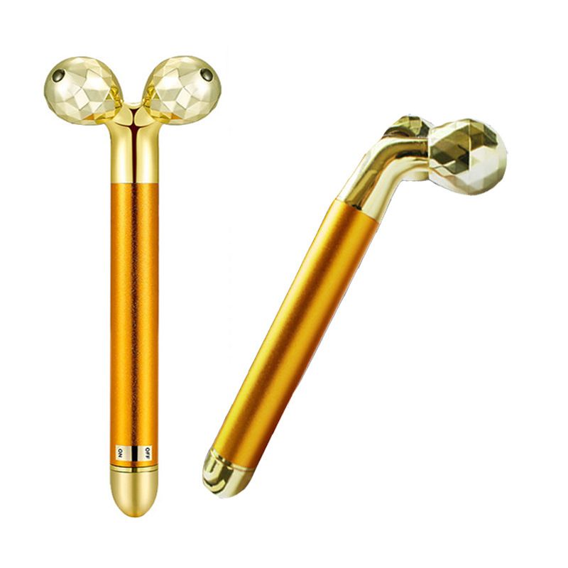 24k Gold Color Electric Lifting Import Beauty Instrument 3D Roller V Face Facial Massage Stick