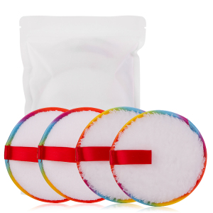 2021 New Arrival Makeup Remover Pads Rainbow Color High Quality Reusable Makeup Remover Microfiber Pads