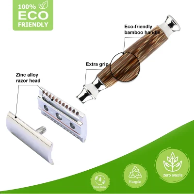 Bamboo Safety Razor Double Edge Blade Eco Natural Bamboo Razor