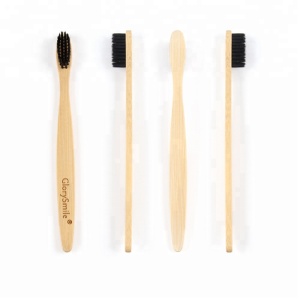 CE Approved Natural Custom Engraving Logo Charcoal Moso Bamboo Toothbrush