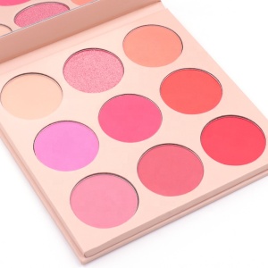 Customize logo highly pigmented 9 colors blush palette