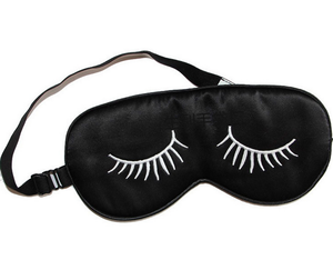 Cute Mulberry Silk Blindfold Travel Sleep Eye Mask with Eyelashes for Sleeping