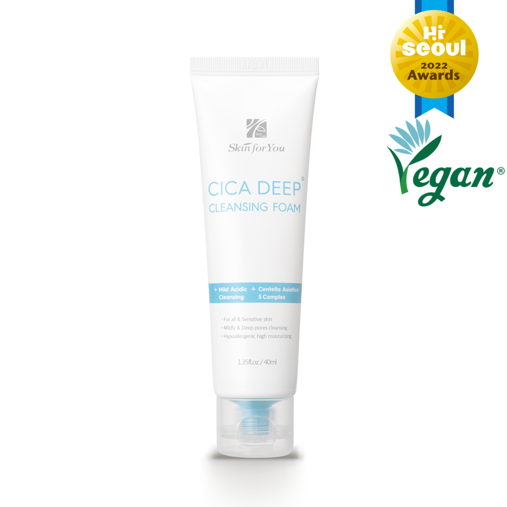 Facial Cleanser Skin For You Cica Deep Cleansing Foam(for Travel) Hypoallergenic Highly Moisturizing