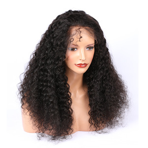 Factory Wholesale Price High Density Virgin Brazilian Human Hair Wigs , Popular Curly Full Lace Human Hair Wig For Black Women