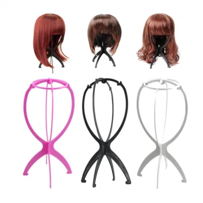 Folding Wig Stand Holder Plastic Adjustable Portable Barbershop Fashion Model Display Holder