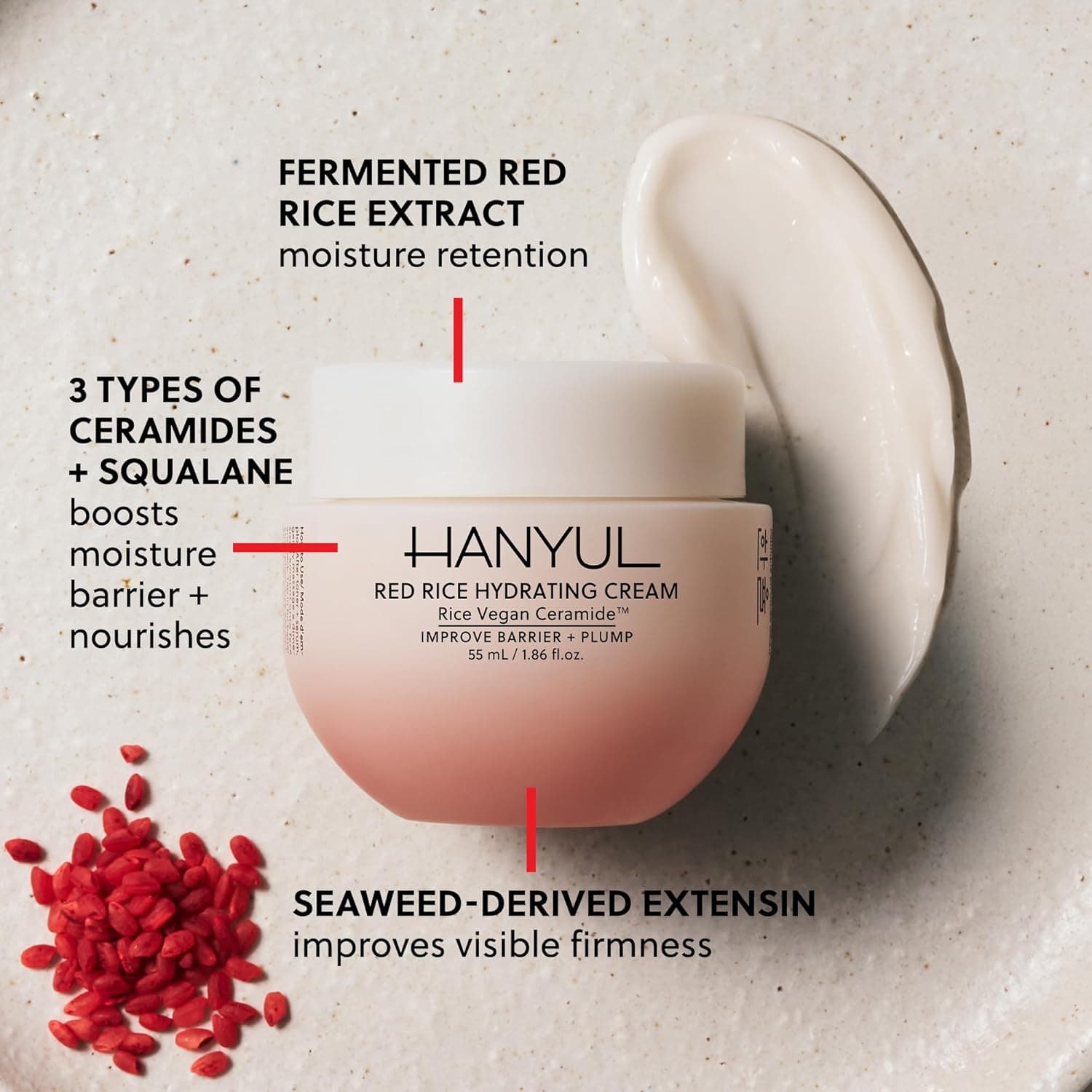 Hanyul Red Rice Hydrating Cream with Fermented Rice Extract