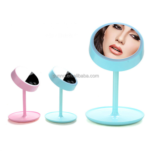 High Quality USB Charged 2 in 1 LED Light Makeup Mirror Table Lamp Vanity Mirror Intelligent Desk Stand Make up Mirror