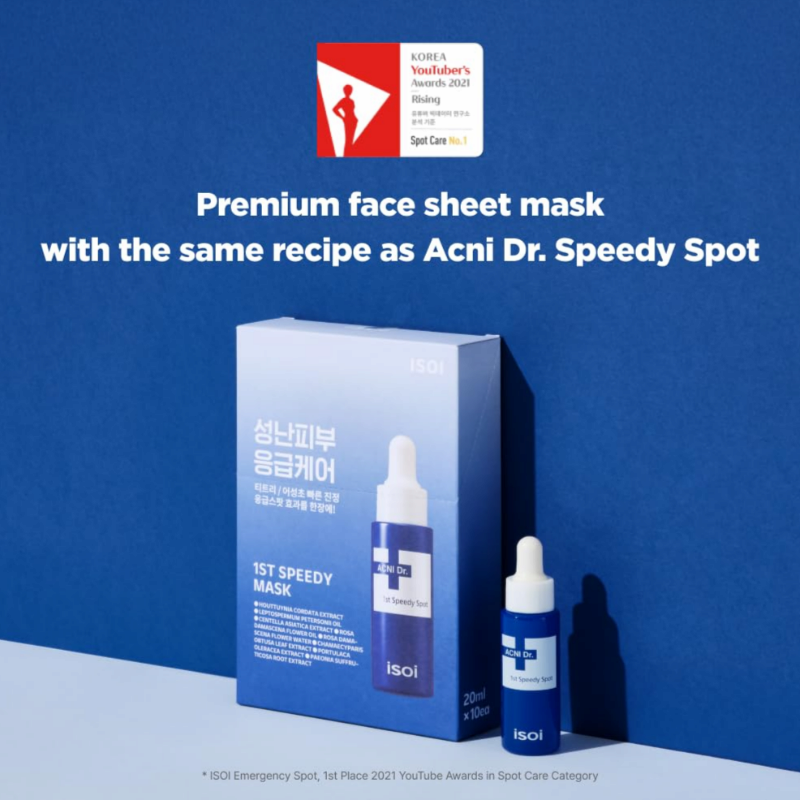 ISOI ACNI Dr. 1st Speedy Mask  Hypoallergenic &amp; Moisturizing Mask for Sensitive Skin