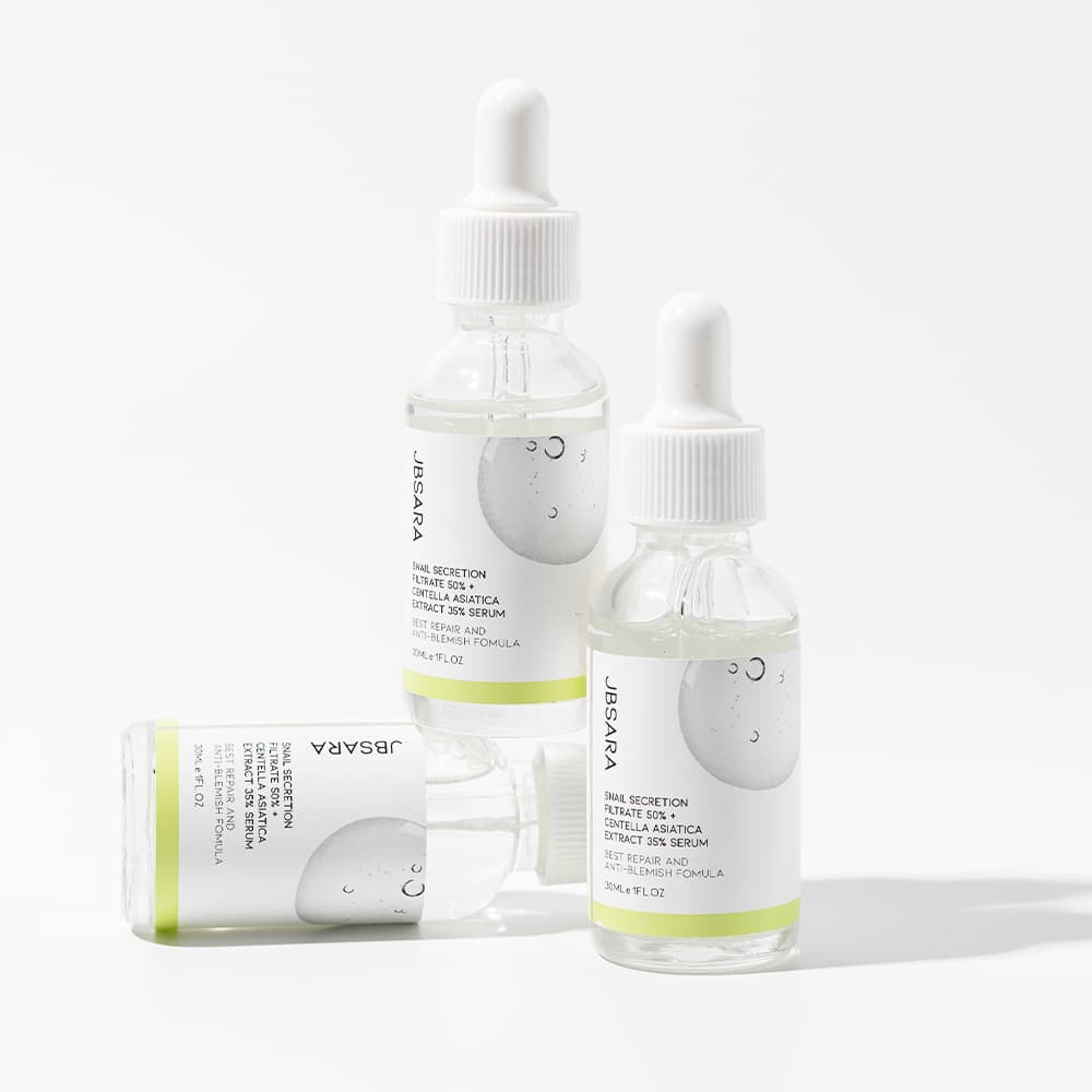 JBSARA Snail Secretion Filtrate 50% + Centella Asiatica Extract 35% Serum 30ml
