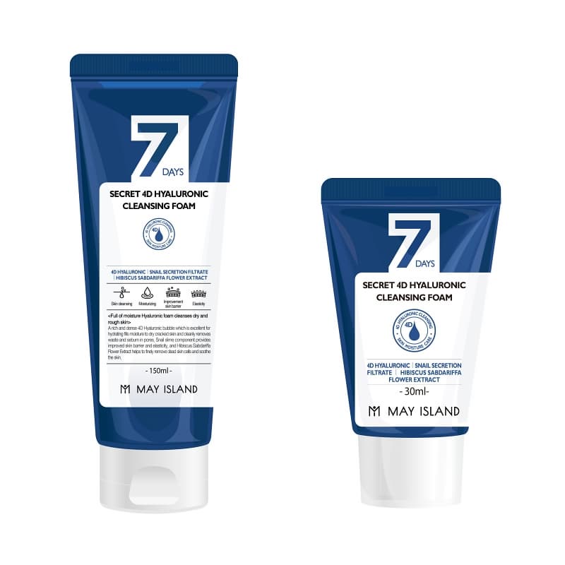 [MAY ISLAND] 7DAYS SECRET 4D HYALURONIC CLEANSING FOAM 30ml / 150ml