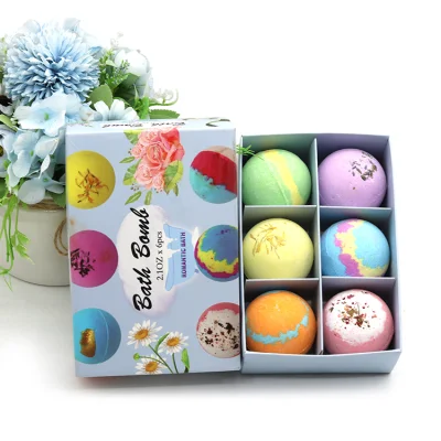 OEM Factory Customized Wholesale 100% Natural Ingredients Bubble Bath Bombs for Women Gift Set 6PCS Bath Bomb