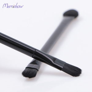 Private Label Black Double Head Nylon Hair Sponge Applicator Single Eye Shadow Brush