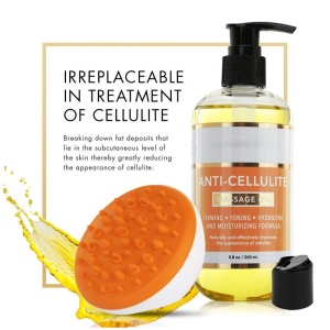 Private Label Pure natural Anti Cellulite Body Massage Oil With Brush