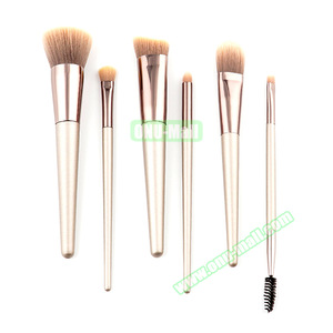 Professional Custom Logo 6pcs Super Soft Vegan Makeup Brushes