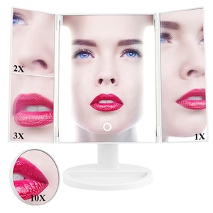 Three Panels LED Makeup Mirror With 10 X Mirror