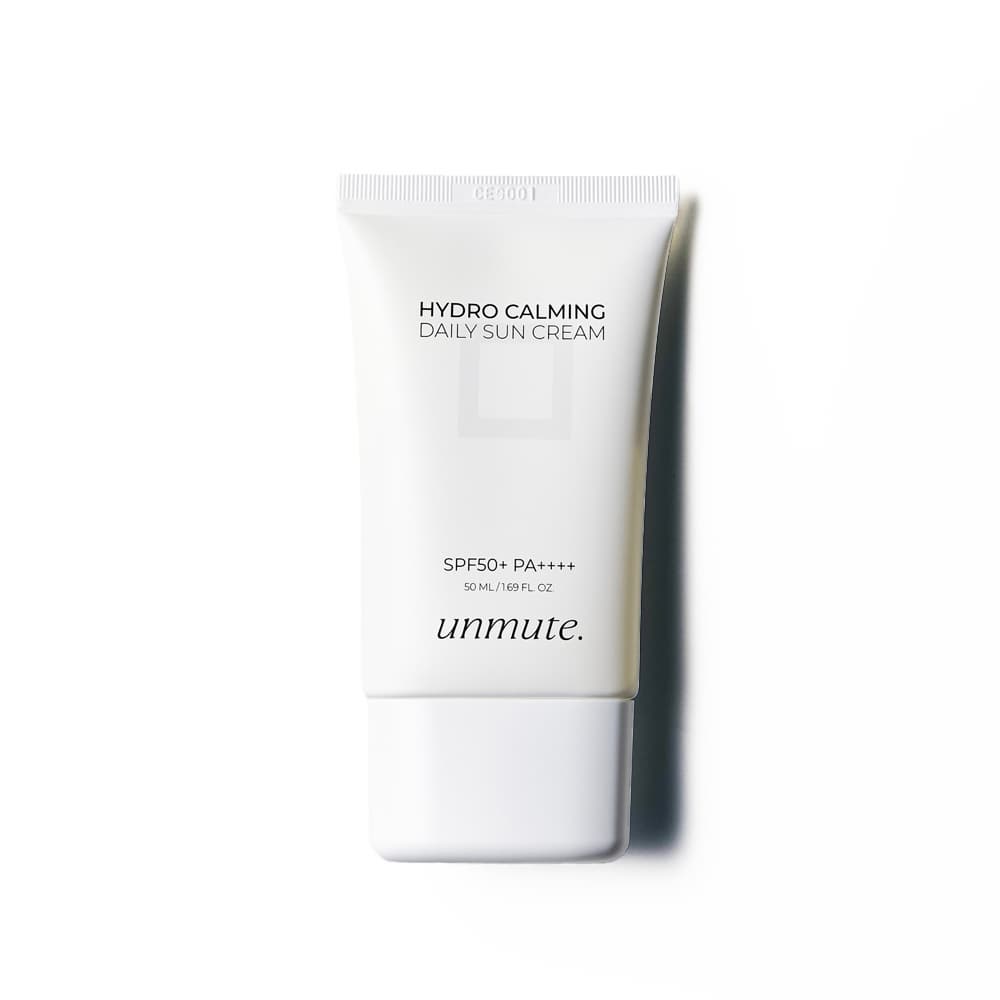 unmute hydro calming daily sun cream 50ml, SPF50+ PA++++, reef safe, sunscreen, sensitive skin