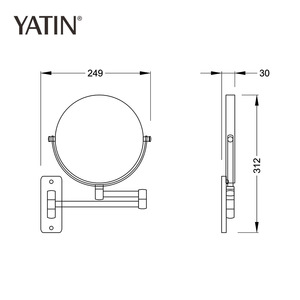 Yatin Bath Wall Mounted Bathroom Cosmetic Mirror