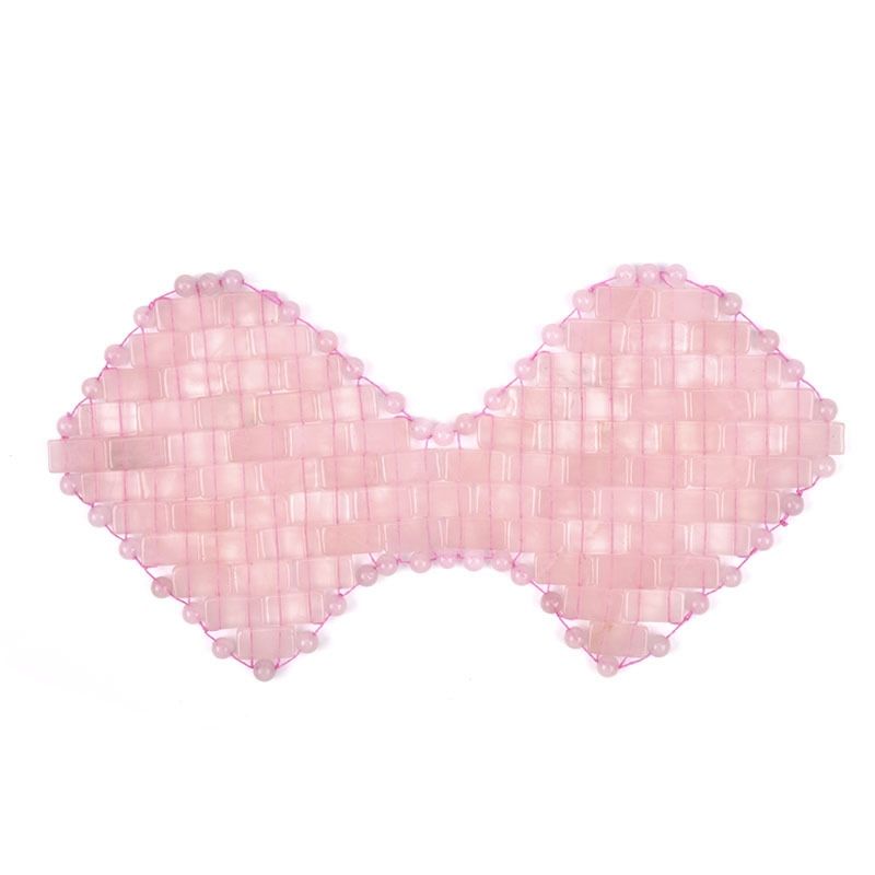 Butterfly Design Spa Ice Compress Eyelids Handmade Woven Jade Rose Quartz Eye Mask