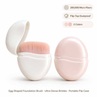 Portable Oval Foundation Kabuki Brush Wholesale Dustproof Ultra Soft Synthetic Hair Travel Face Makeup Brush Private Label