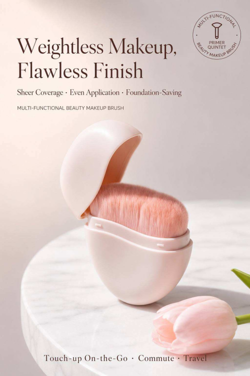 Portable Oval Foundation Kabuki Brush Wholesale Dustproof Ultra Soft Synthetic Hair Travel Face Makeup Brush Private Label