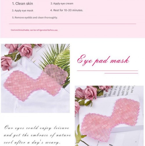 Butterfly Design Spa Ice Compress Eyelids Handmade Woven Jade Rose Quartz Eye Mask