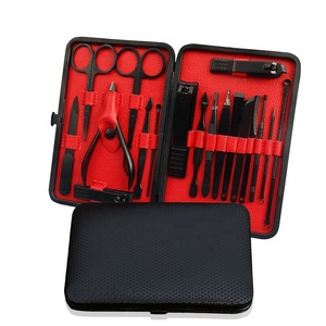 18pcs Black Pedicure Manicure Set with Black Tools/Black Pedicure Nail Tool Set/Pedicure Set