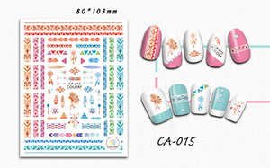 1pcs Colorful Sticker Nail Art 3D Letter Designs Self Adhesive Decals Nail Sticker Nail Decor Manicure
