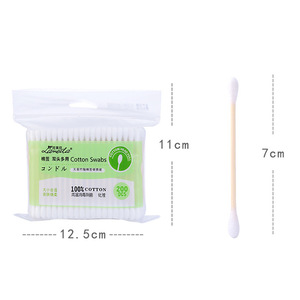 200pcs eco-friendly baby bamboo cotton swab, disposable ear cleaning stick bamboo cotton buds