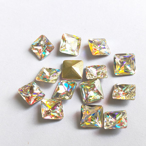 2018 Hot Sale Square Crystal Fancy Stone Point Back Glass Stone Rhinestone Nail Art