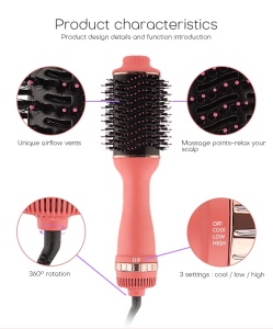 2021 Amazon Hot Sale Wholesale Ionic Hair Dryer Brush and Volumizer Hair Brush Dryer Hot Air Brush Styler One Step Hair Dryer