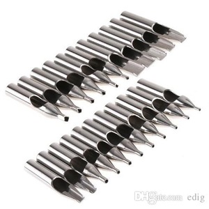 22pcs Stainless Steel Round Tattoo Nozzles Tips Needles Grip Machine Set