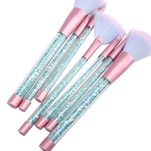 7pcs professional glitter makeup brush set professional promotional makeup brush tool kit with crystal acrylic handle